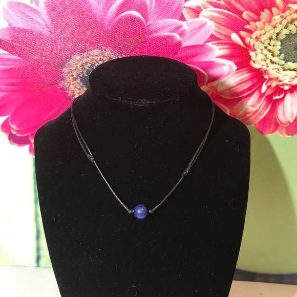 Lapis lazuli choker necklace handmade bead choker - Picture 1 of 5